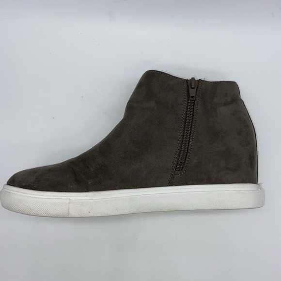 Steve Madden Girl Boots Hidden Heel Faux Suede Brown Ankle Zip Women's 8.5 - Picture 7 of 11